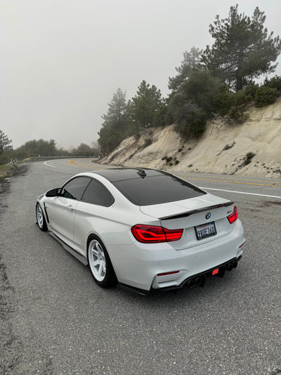 4-Piece Carbon Fiber Rear Diffuser with LED Brake Light for BMW F80 M3 / F82