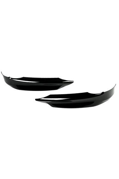 E90/E91 3 Series Gloss Black Front Bumper Splitters (base bumper)