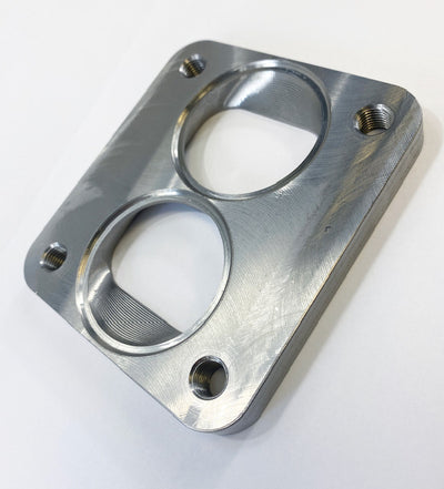 KLM T4 Divided To Dual 2″ TURBO FLANGE THREADED 1/2″ STEEL