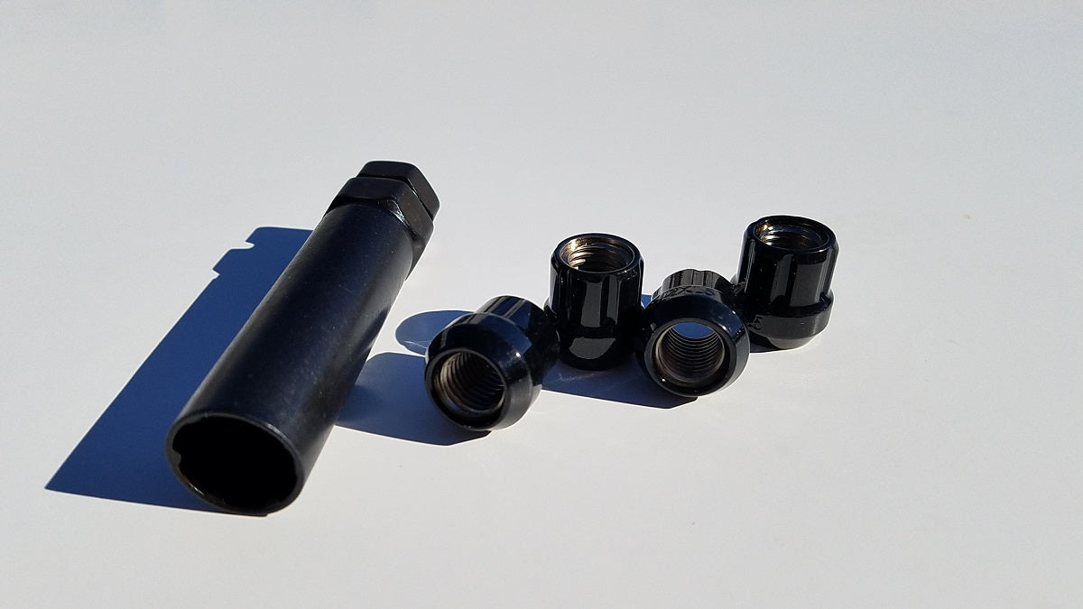 12×1.5 Black Short Tuner LOCK Nut Kit