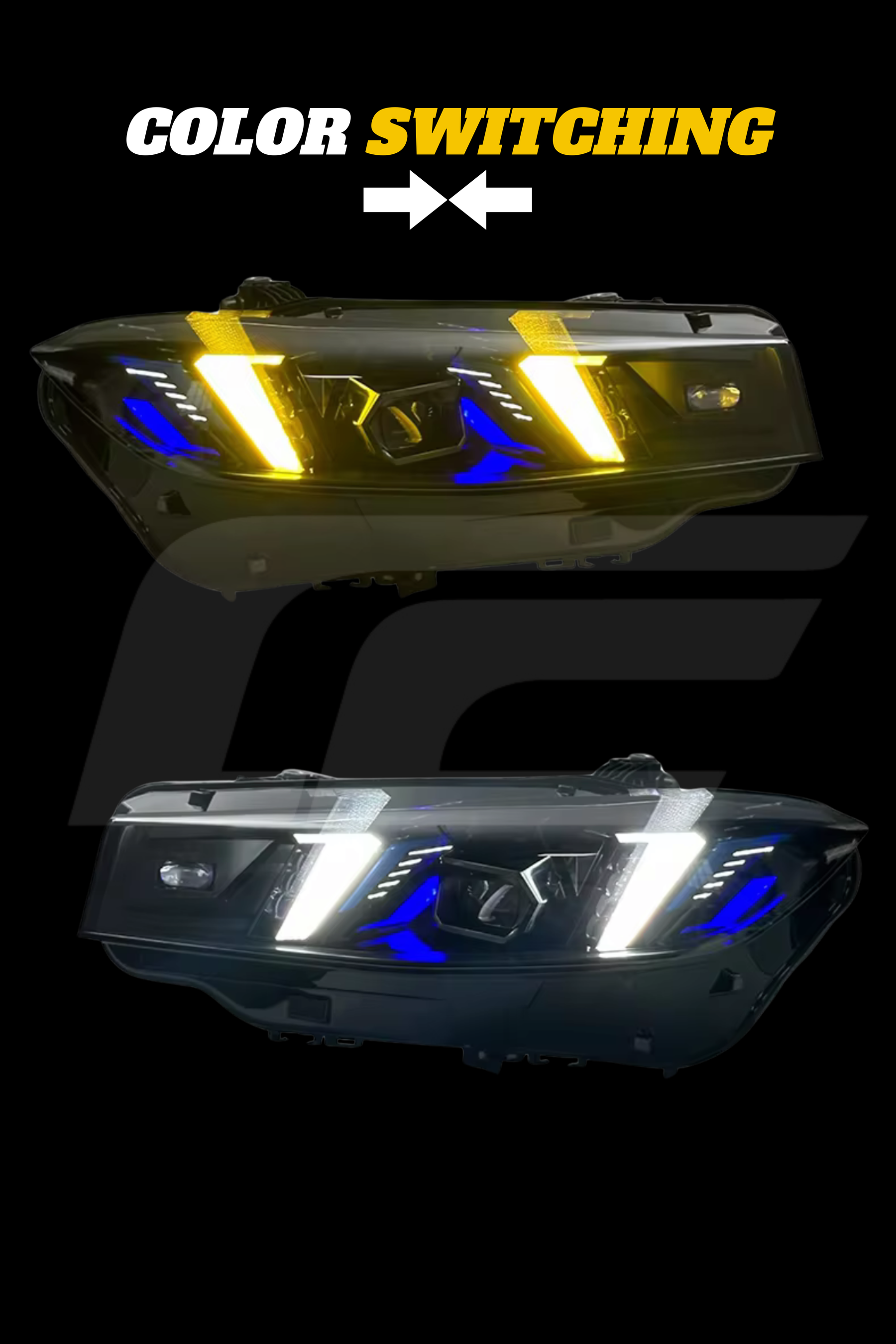 G20 3 Series LCI Snake Eye LED Headlights - Dual Color Switching (White/Yellow)