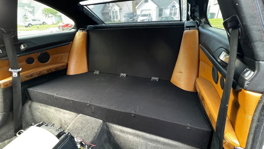06-13 BMW E92 Rear Seat Delete Suede