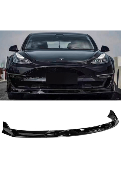 Tesla Model 3 - G Style Gloss Black Front Lip